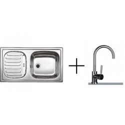 Zlewozmywak Blanco FLEX Mini GŁADKI 511614 + bateria Franke LULA